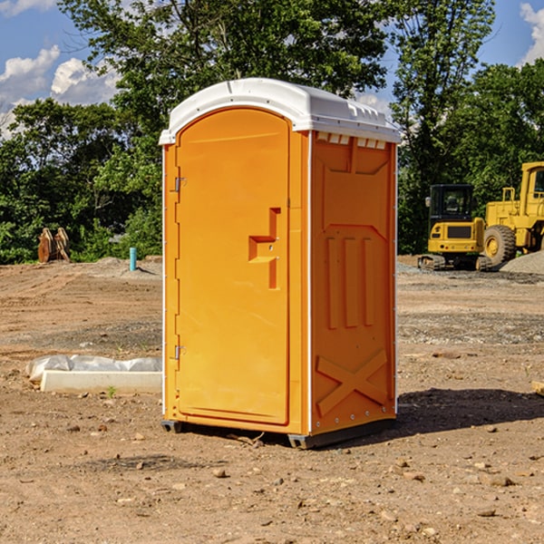 how often are the portable restrooms cleaned and serviced during a rental period in Arbyrd